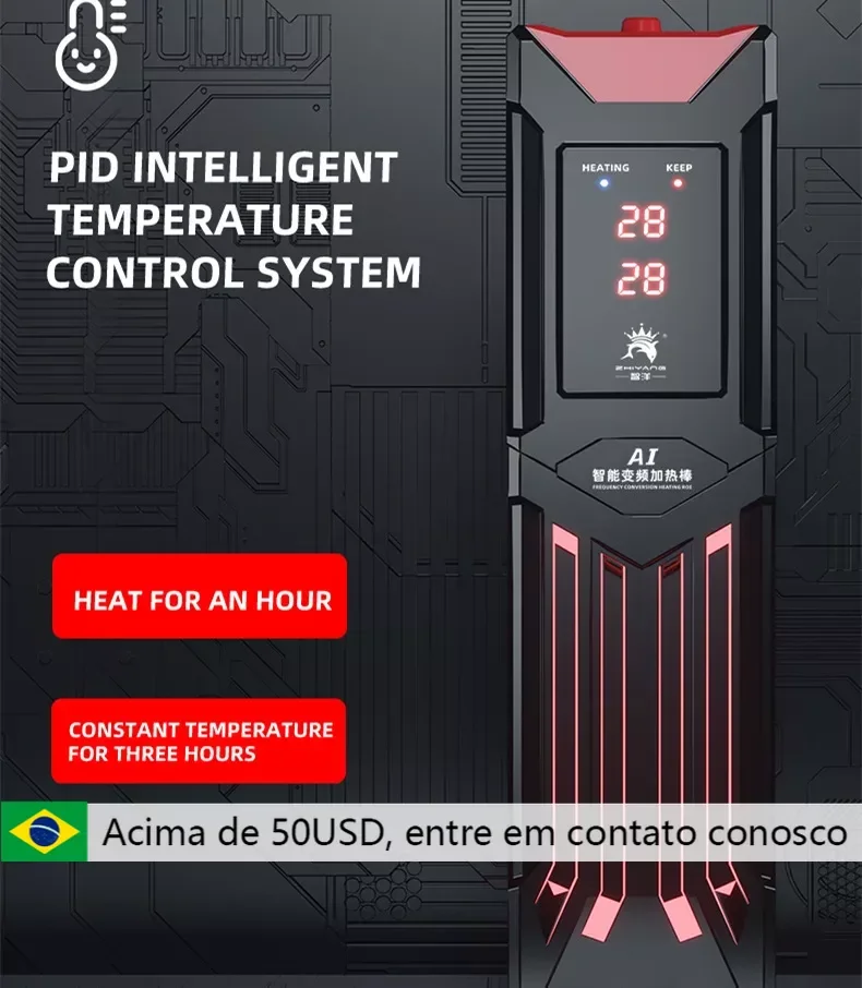 110V 220V Vysoko výkonný rybí nádrž na ohrievač frekvencie akváriu Titánový hliníkový hliník Automatické ovládanie termostatu EÚ UK Zátka