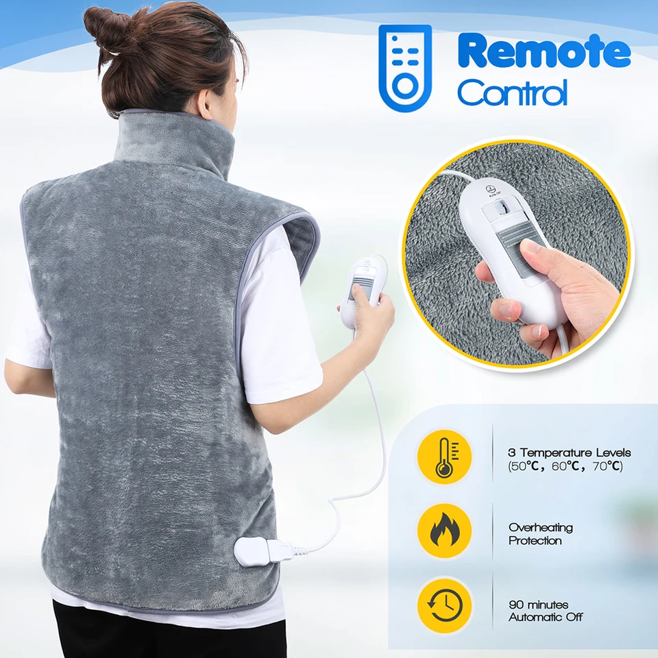 110V-240V Elektrická terapia vykurovacia podložka zimná teplá šál Časovač pre rameno krku chrbta chrbtica