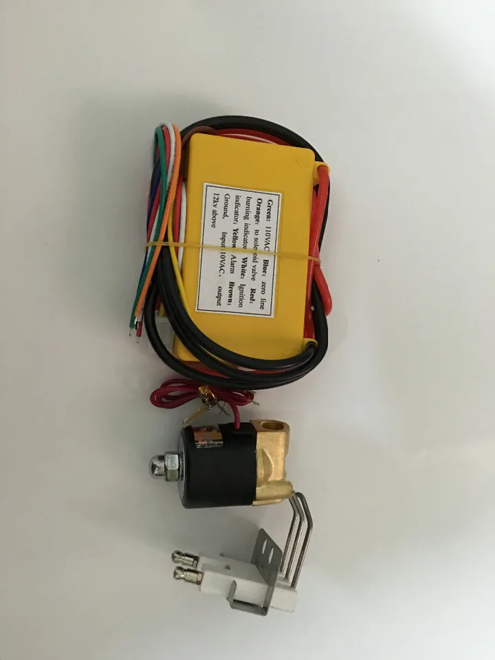 110V jednotka transformátora zapaľovania plynu, zapaľovacia sviečka, 110V (1/4) Soleniod Ventil, vysoký výkon, výstup, regulátor zapaľovania plynu