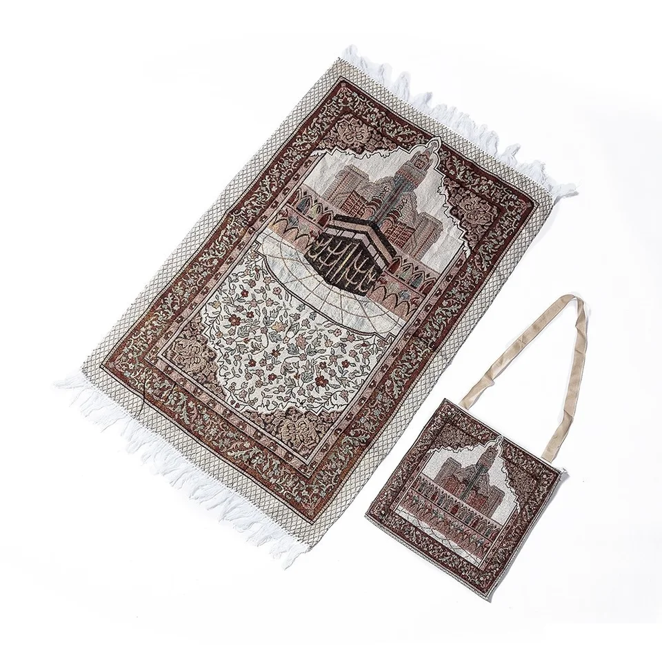 110x70cm modlitebný koberec s taškou Softkrížny dom vianočný darček ISLAM MUSLIM MAT MASSEL TASSEL