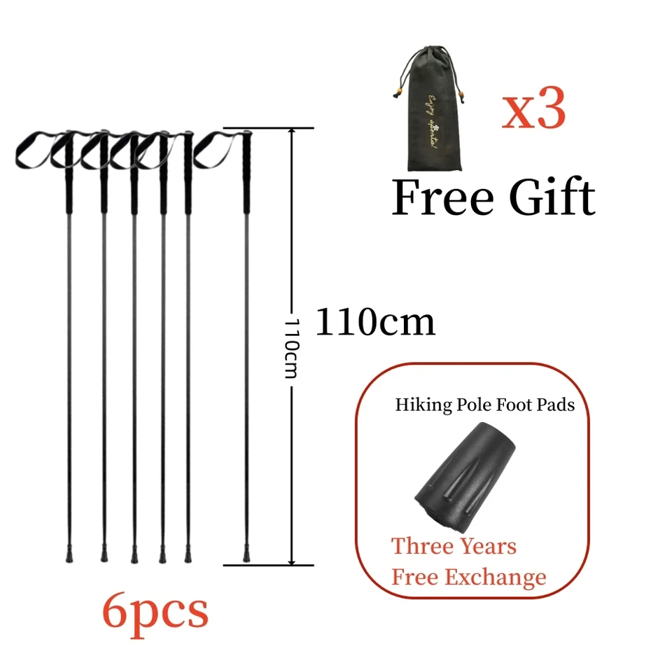 115G uhlíkové vlákno Trekkingové pól skladacie pól Trekking 5-sekcia Trekkingový pól s uhlíkom Ultralight prenosný kemping