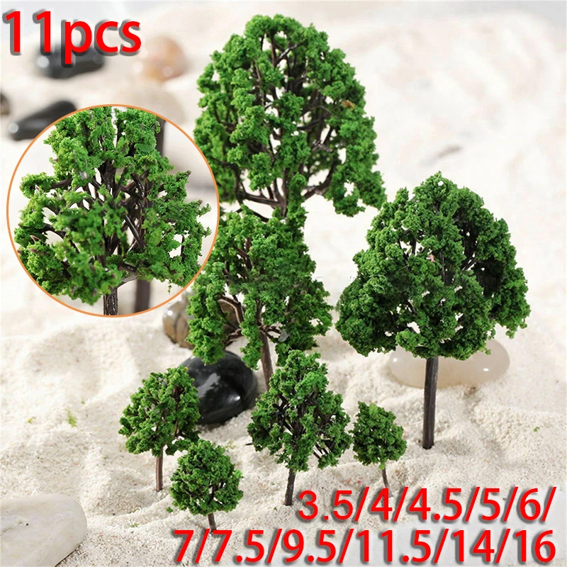 11pc HO mierka Model stromy vlakom Railroad Micro Krajinný park scenéria Stupnice Rozloženie stromov Diorama Wargame scenéria DIY scéna výroba