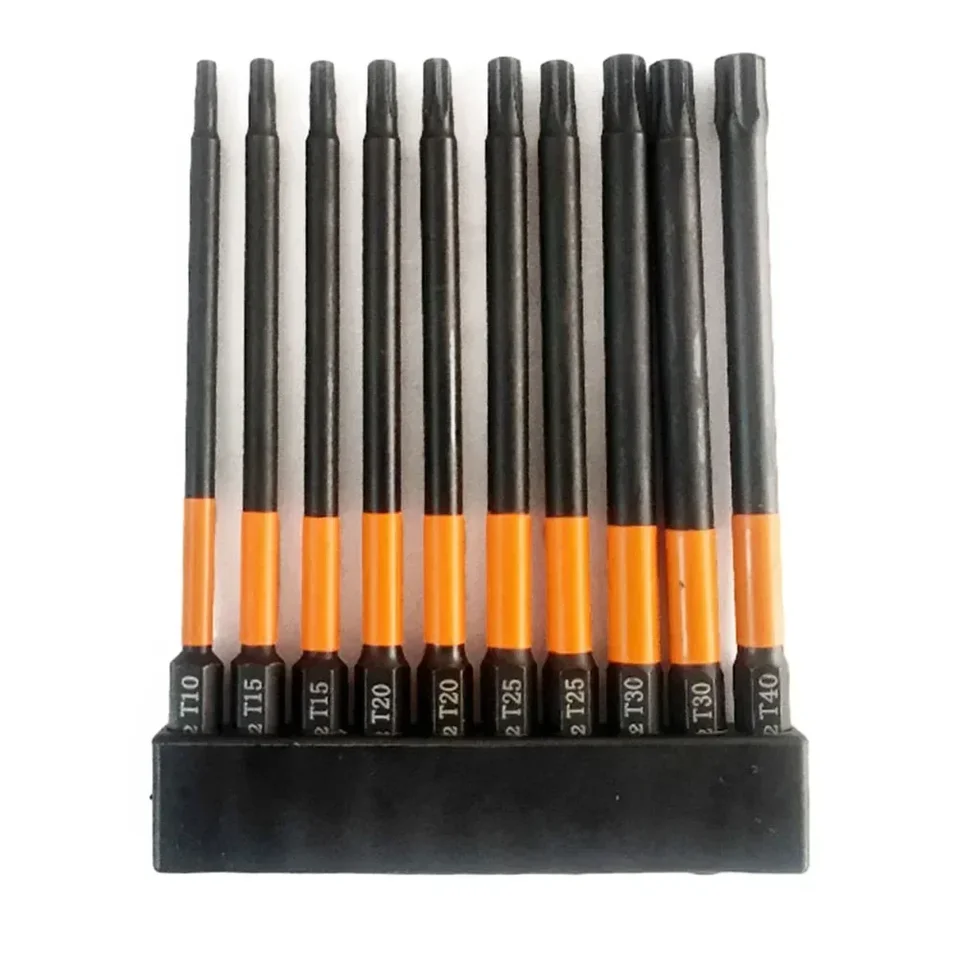 11pcs 100 mm torx bit hviezda 1/4 palcová hexová držiak na skrutkovač bit s magnetickým nastavením T10-T40 pre pneumatický elektrický skrutkovač
