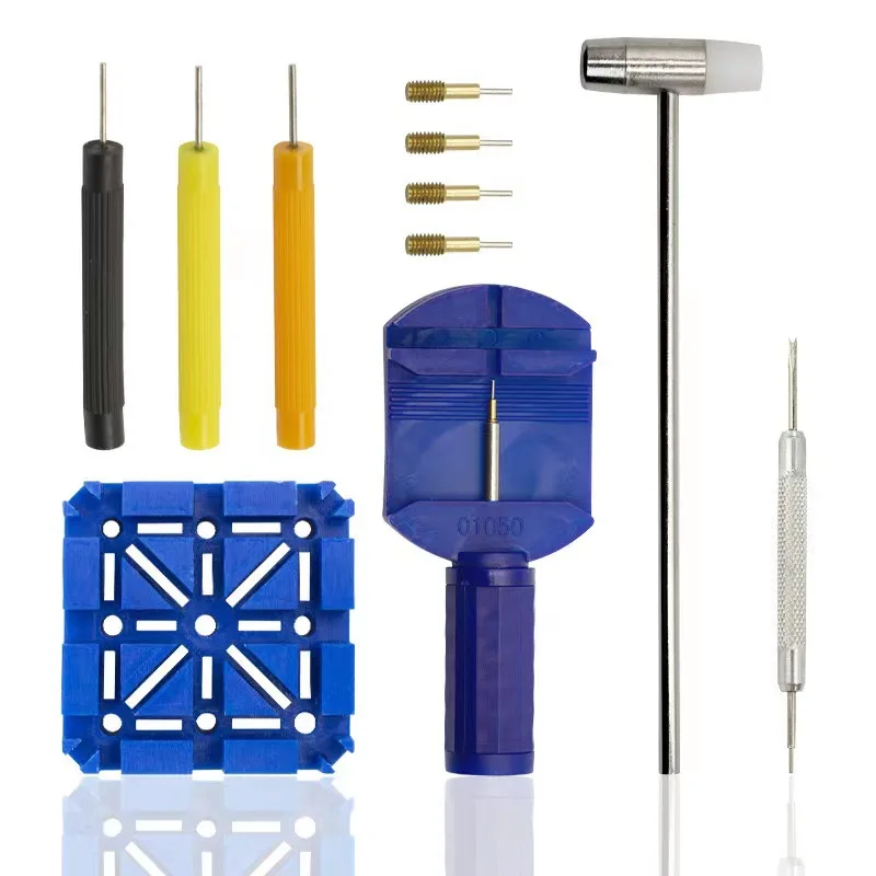 11pcs hodinky opravy Nástroj SET Loks Link Band Slit Slit STRAP Náramok reťazca PIN REMOVER ASPRAVUJTER SPIS PRE PROFESION WATCHMAK