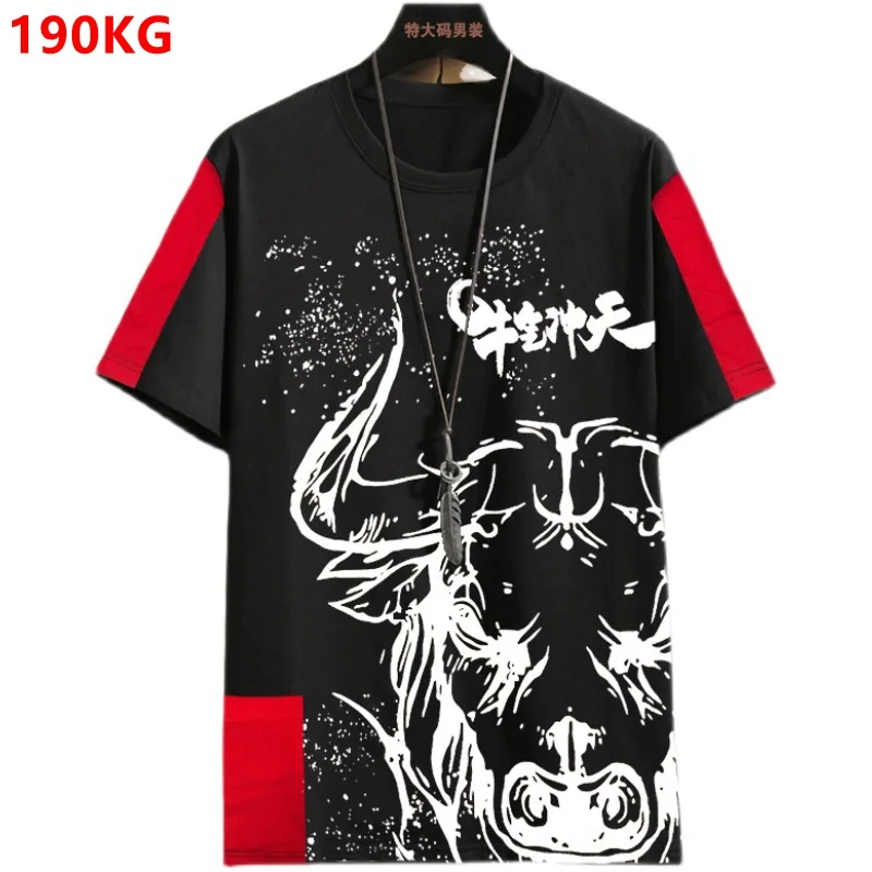 11xl letné voľné tričko s krátkym rukávom veľká veľkosť červeného hip hopu plus veľkosť napoly rukávy Tričko 9xl 10xl 12xl pánske tričká