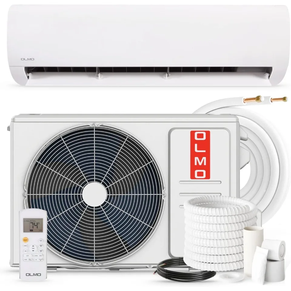12 000 BTU, 110/120V, 17,4 SEER2, vopred nabitá mini rozdelená klimatizácia s tepelným čerpadlom vrátane 16 stôp inštalačnej súpravy