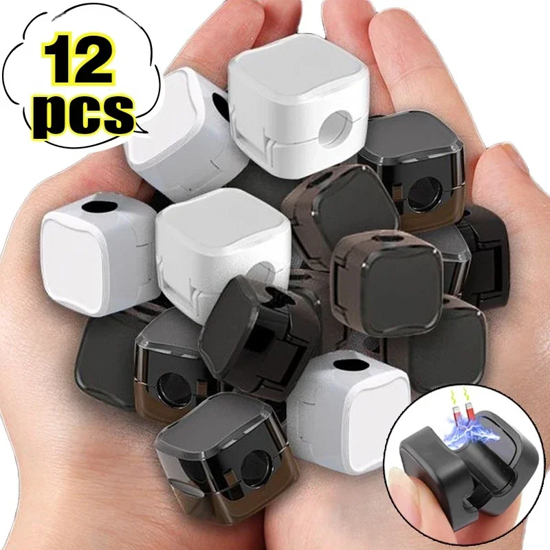 12/11ks Magnetické káblové sponky Nastaviteľné držiak káblov pod stôl Správa kábla Keeper Domáca Office Kable Organizátor Clip Organizátor
