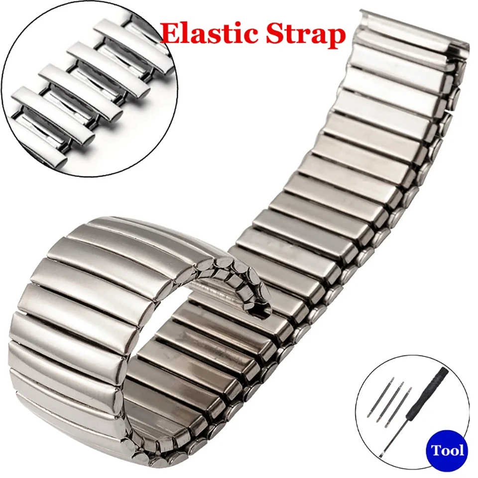 12 14 16 18 20 22 mm z nehrdzavejúcej ocele Elastický remienok Leštený pás kovový náramok na náramky pre Samsung Watch3/4/5/6