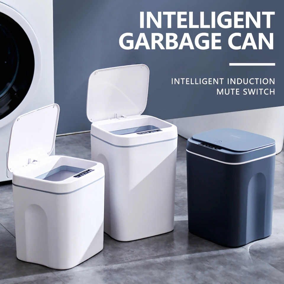 12-16L SMART TRASH Can Automatický snímač Poštiek Elektrický odpad Zložky vodotesný odpad pre odpadky pre kuchyňu Kúpeľňa Spálňa odpadky