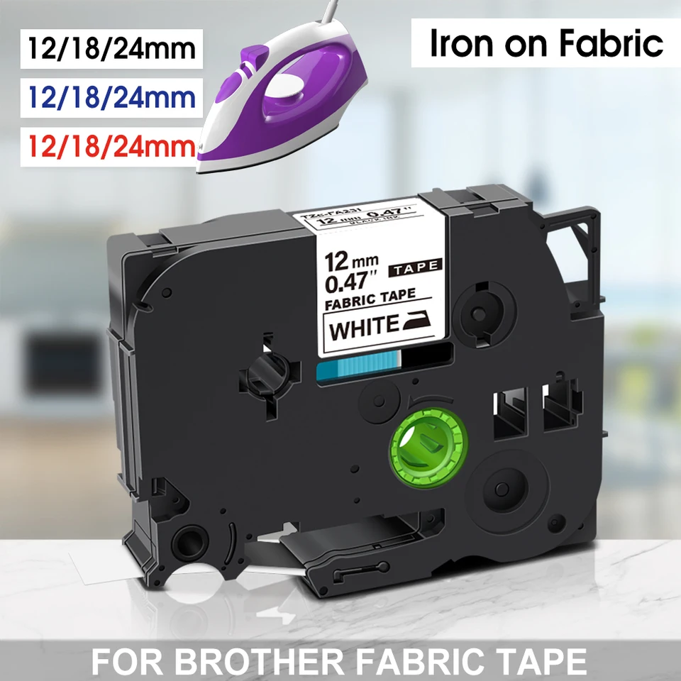 12/18/24 mm železná páska kompatibilná s tkaninou TZE TREAS TABLE FA3 FA231 Pre Brother P TOUGH LABEL TLAČ PT-H110 PTD600