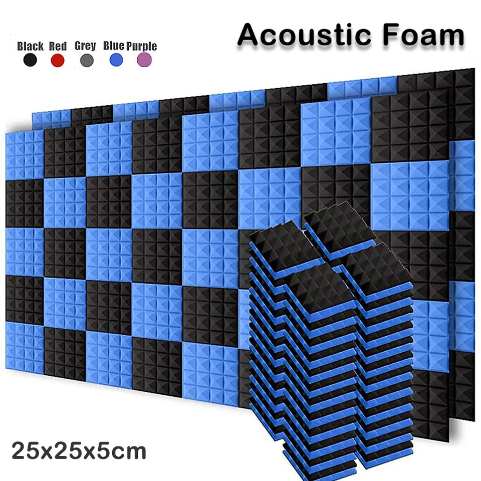 12/22ks 250x250x50mm štúdio Akustická pena Pyramídová zvukovo odolná v oblasti absorpcie zvuku Panel Panel Izolácia Izolácia dlaždice Ochranné dlaždice