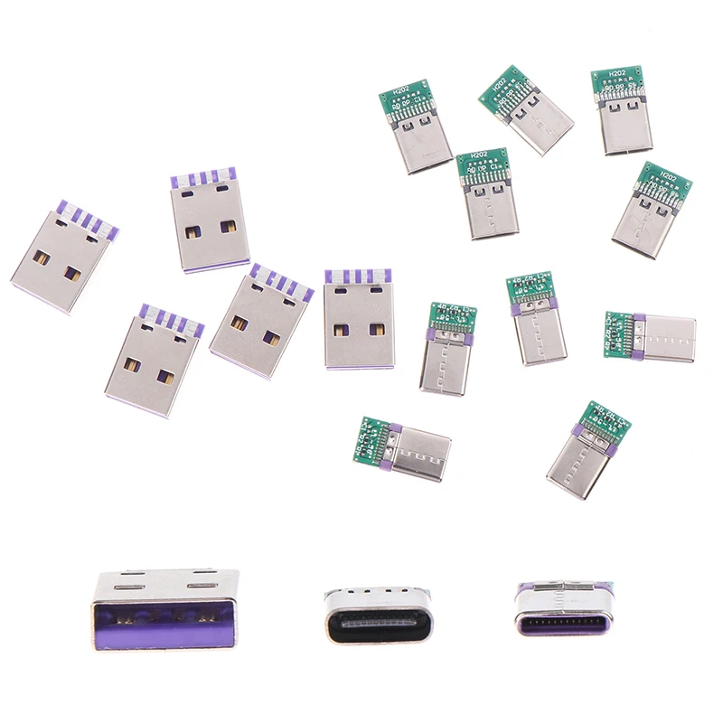 12/24 PINS Žena/mužský adaptér nádob na spájkovanie drôtov a káblov podporu dosky DPS 5ks USB 3.1 Konektor typu C