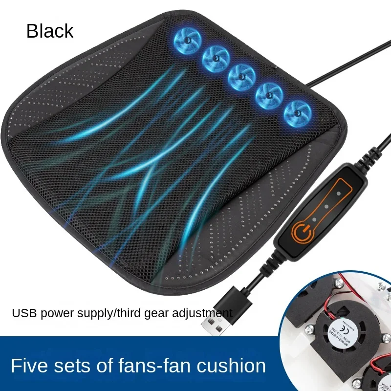 12/24 V autosedačky Cushion Cool Ventilovaný v lete Priedušné tepelné rozptyl domácnosť USB Fan Fans Sedadlo vankúšov