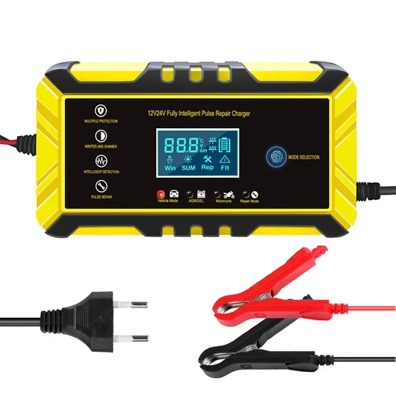 12/24 V Plne automatická nabíjačka batérií 8a Oprava impulzov LCD LCD nabíjačka pre motocykle pre motocykle AKTRATICKÁ AGNA GEL MOT