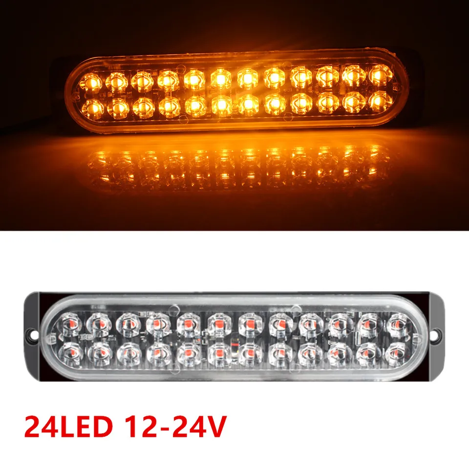 12-24V Ultra-tenké strobe svetlo 24led bočné núdzové lampy prívesy Stroboskopy Strobe svetelné signálne lampy
