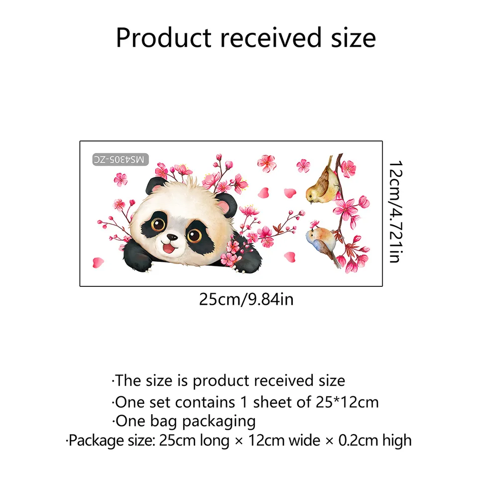 12*25 cm pobočky sliviek kvet panda steny nálepky spínač nálepky obývacia izba Domov dekoratívne nástenné nálepky tapety