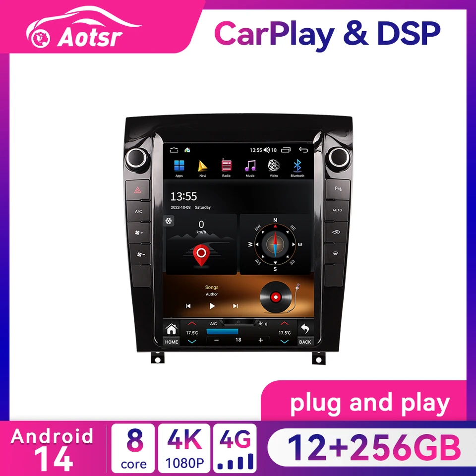 12+256 GB CarPlay Autoradio pre Jaguar F-Type 2013-2020 Android 13 Car GPS GPS Auto stereofónne multimediálne páskové magnetoférium prehrávač