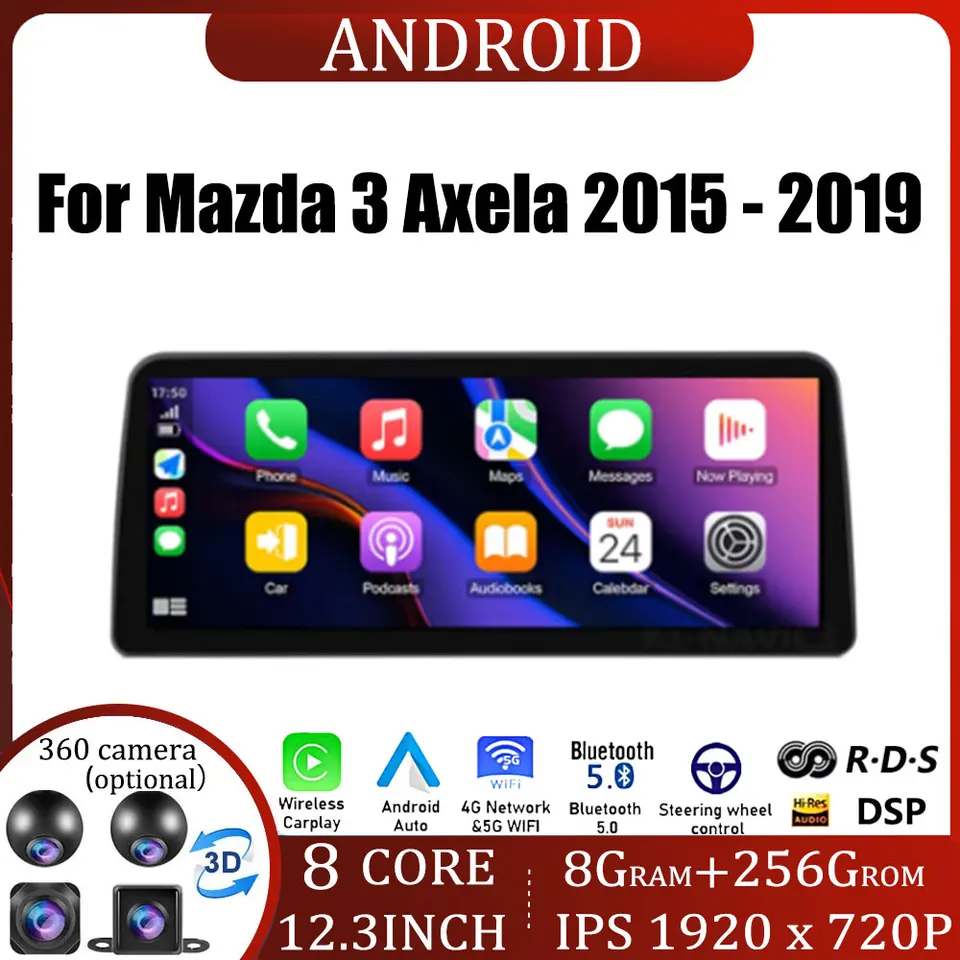 12.3 'Car Radio Android OS pre Mazda 3 Axela 2015 - 2019 Multimedia Radio Player GPS Navigation Video Stereo Audio Head Unit