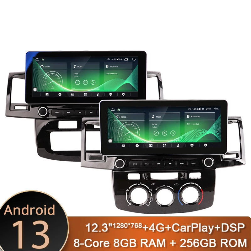 12,3 palca Android 13 Multimediálny hráč pre Toyota Fortuner 1 AN50 AN60 HILUX Revo Vigo 2009 - 2014 2015 GPS Stereo Radio DSP DSP