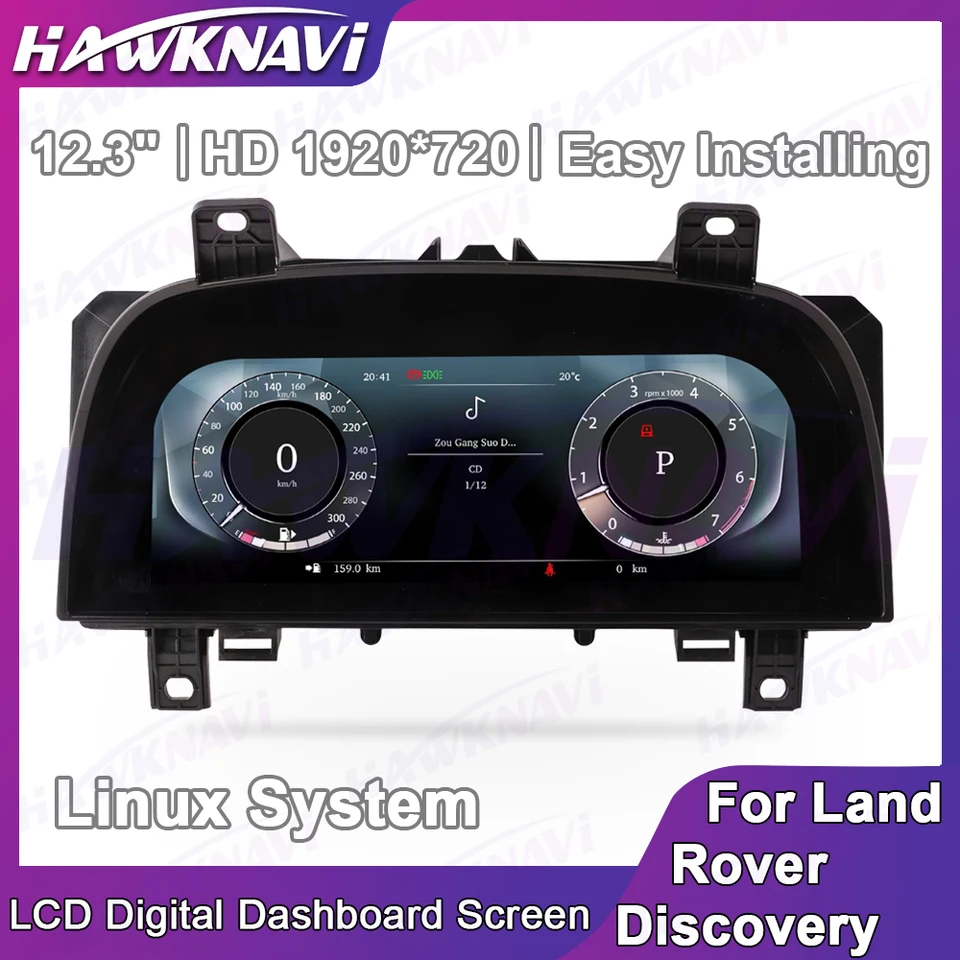 12,3 palcový LCD Digitálny prístrojový panel Kokpit pre kokpit pre Land Rover Discovery 4 Linux prístrojový panel Displej obrazovky automobilu