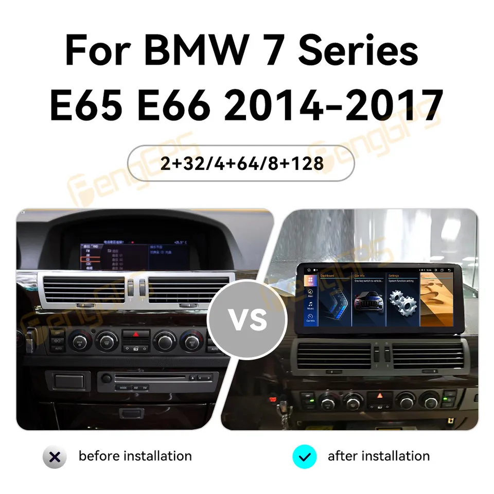 12.3 '' pre BMW 7 Series E65 E66 2014-2017 Navigácia dotykových automobilov Apple CarPlay Car Radio DSP BT Multimedia Player 4G WiFi