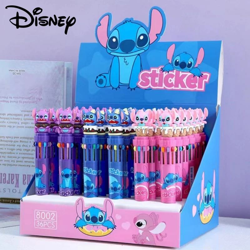 12/36ks Disney Cartoon Stitch Doll 10 Colors Ballpoint Pen Lilo & Stitch Cute Gel Pen Student Student Supplies Veľkoobchod