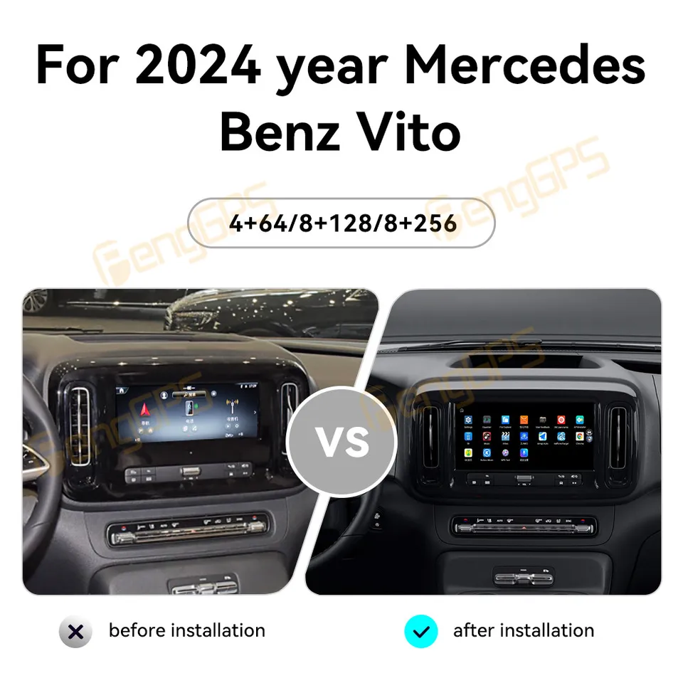 12,5 palcové rádio pre Android Car pre Mercedes Benz Vito 2024 Bezdrôtové multimediálne prehrávač GPS navigáciu BT DSP ACCESSRIES