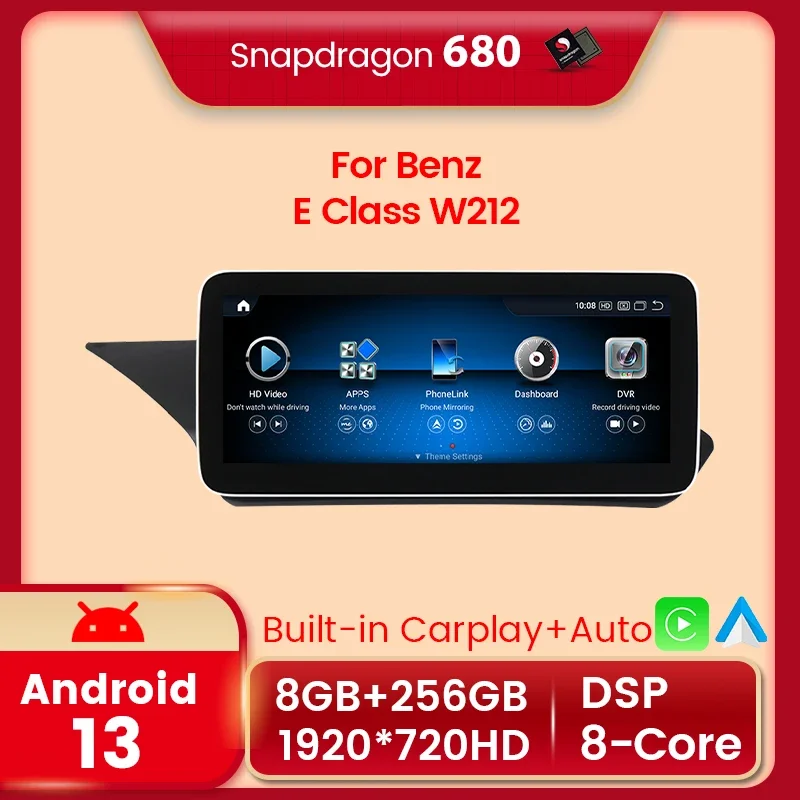 12,5-palcový automobilový rádio pre Mercedes-Benz E-Class W212 E200 E230 E260 E300 S212 Android all-in-in-one Multimedia Player Snapdragon 680
