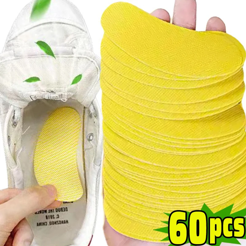 12/60ks topánky Zavrsenie Remover Deodorant Patch Patch Citron Atlét Upokojujúce stručné nálepky Antibakteriálne antiperspirantné starostlivosť o nohy