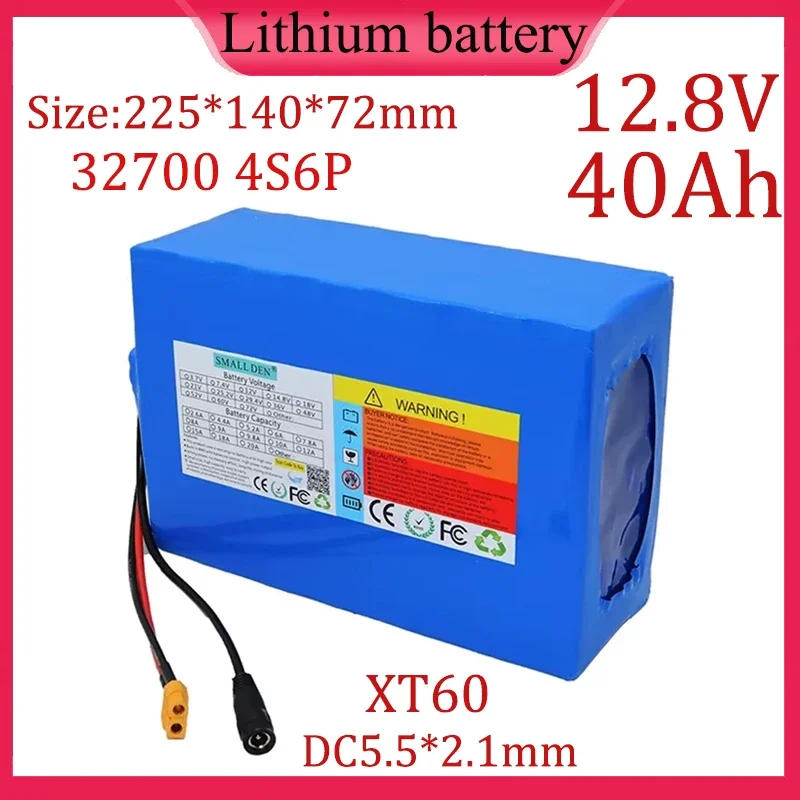 12,8 V 40AH 4S6P 32700 LIFEPO4 Batéria BATKE BATÍVNE Vstavané port Vstavané 30A BMS Nabíjanie a vyrovnanie solárnej energie 12V napájanie napájania