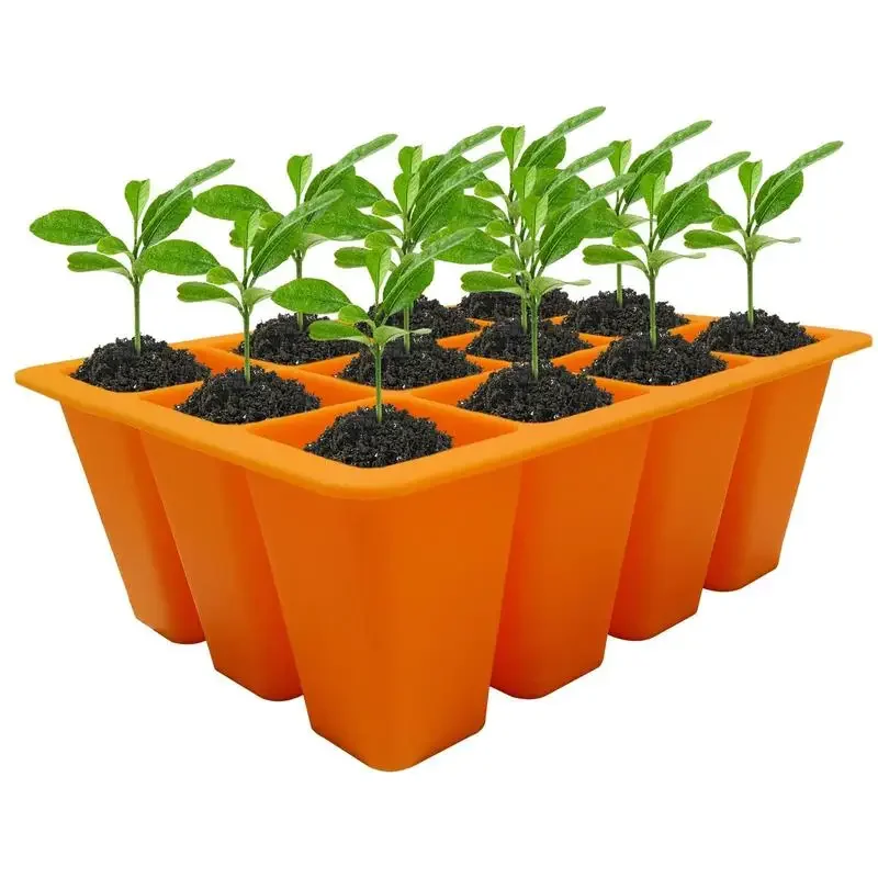 12 buniek semená Štartér Silika Gélové podnosy Plant Semená Pestovanie škatule Vnútorné záhradnícke klíčiky Trays Rastlinné semená Rastú