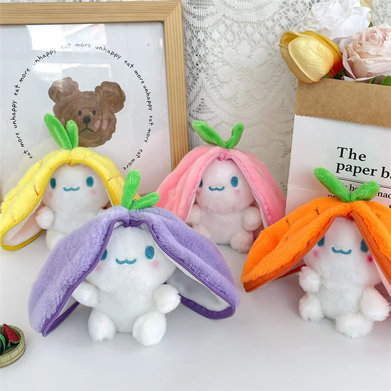 12 cm Funny jahodové mrkvové králiky plyšové hračky plnené ovocím transformujú mäkké zvieratá Bunny Doll pre chlapcov dievčatá darček k narodeninám