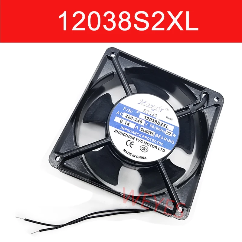 12 cm Nový ventilátor 12038S2XL pre maxair BT220 AC220-240V 12038 0,14A 20W 120*120*38 mm štvorcový chladiaci 2-kolík