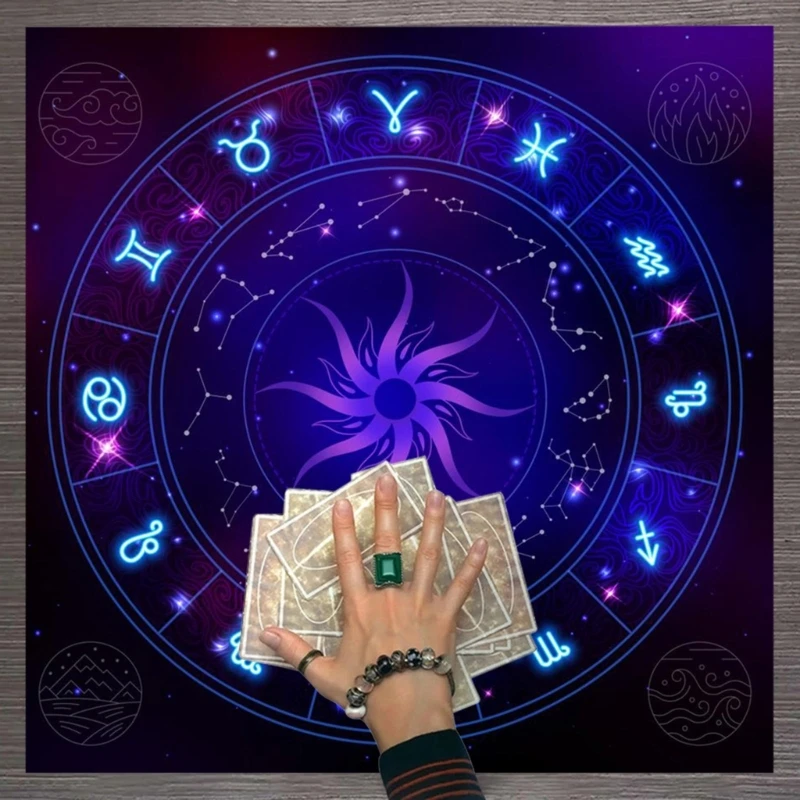 12 Constellation Tarot obrus pre veštenie oltárový obrusový usmerňovací veštenie osud tarot palubná hra Oracle Card Pad