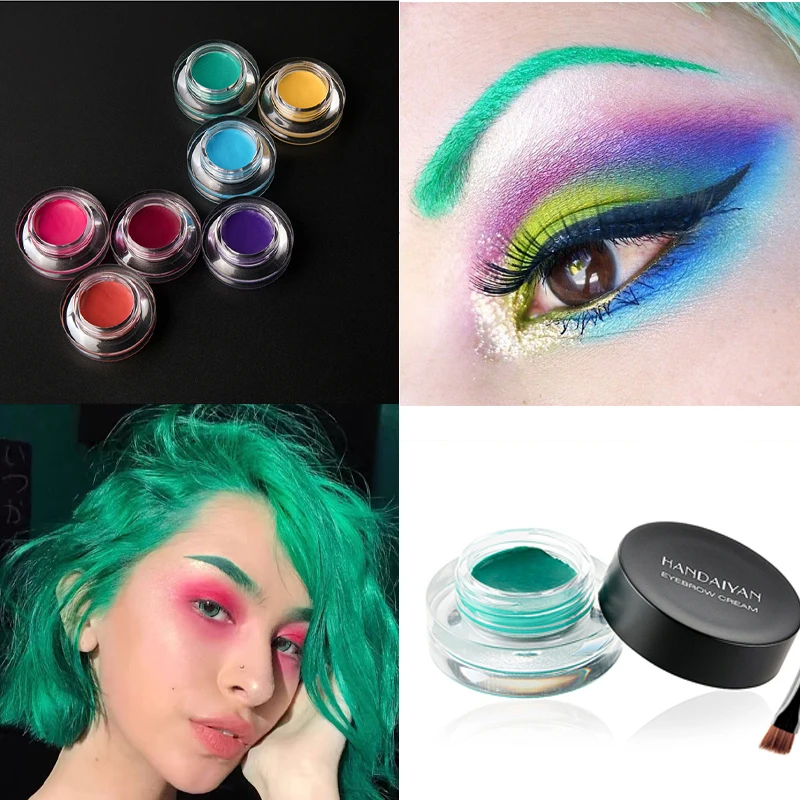 12 farieb Prírodné farbenie obočia s krémom make -up set nepremokavého trvanlivého hnedého odtieňa obočia maskara cosplay kozmetika