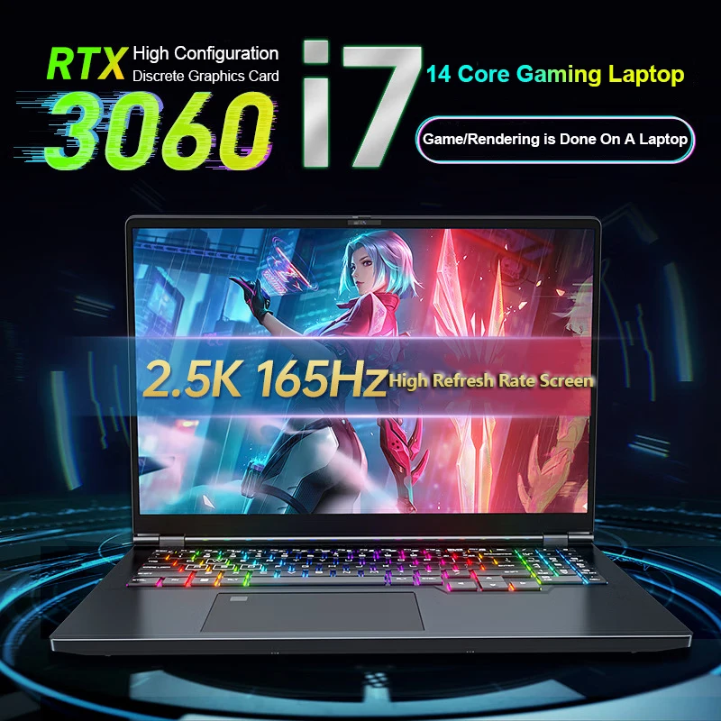 12. i7 12700H/ i9 12900H Gaming NAPOHOP RTX 3060 DISCRET GRAFICKÁ KARTA 6G NOHLOBOK