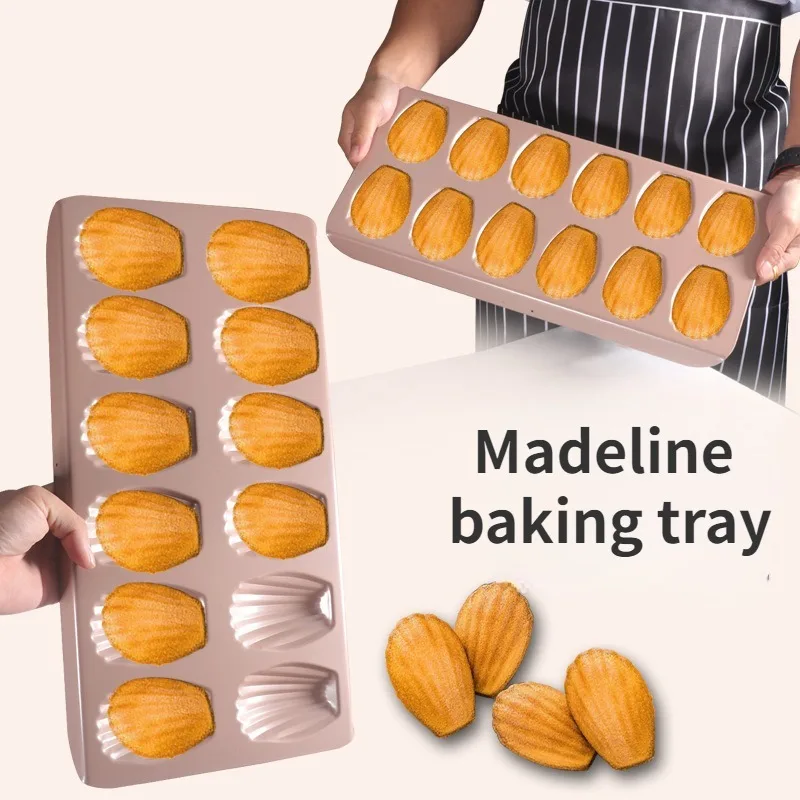 12 jamka Madeline Shell Cake Muffin na pečenie podnos francúzsky dezert pečivo na pečenie Zhruba uhlíková oceľ kuchynská príslušenstvo
