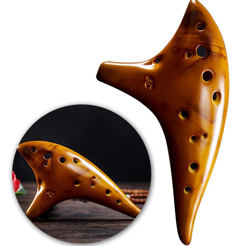 12 jamkových profesionálnych Ocarina s ochrannou taškou Alto C Tone Smokey vystrelil nástroj Ocarinas Instrument pre začiatočníka milenca hudby