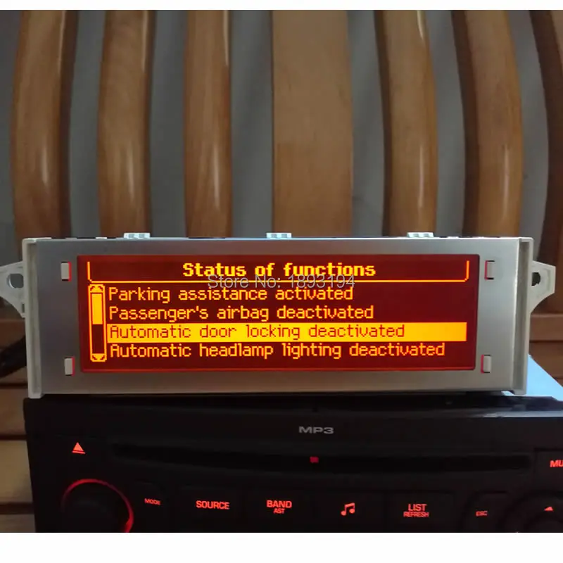 12 -kolíkový automobil USB Bluetooth 4 Menu Displej červený monitor pre Peugeot 307 407 408 Citroen C4 C5 Červená obrazovka