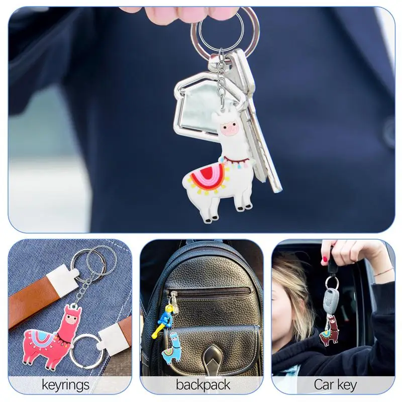 12 ks Alpaca Keyring Cartoon Keychain Kawaii Keychain Backpack Keychains Aestetický kľúče vrecko na kľúče