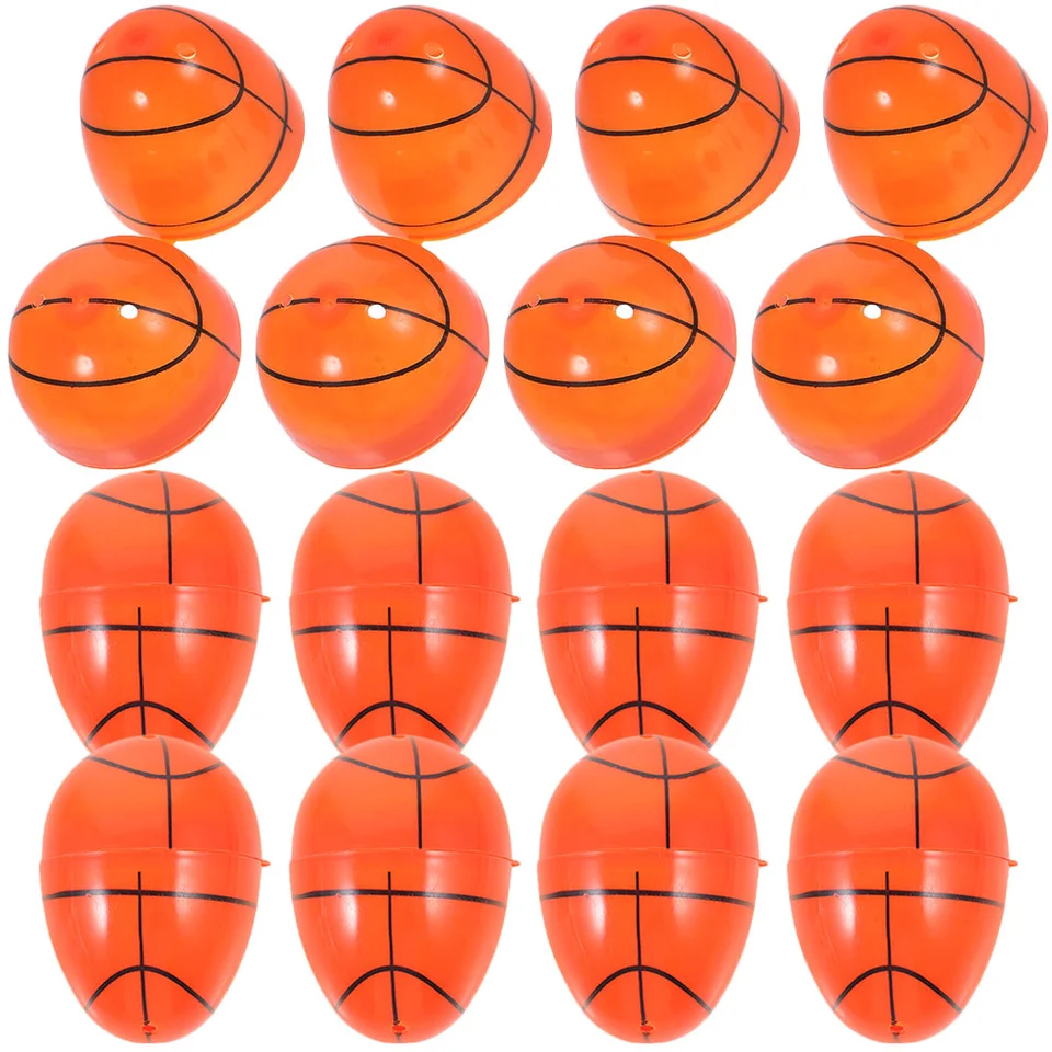 12 ks basketbalové veľkonočné vaječné ozdoby vajcia vajcia Candy Boxes Decor Sports Party uprednostňuje zásoby plasty