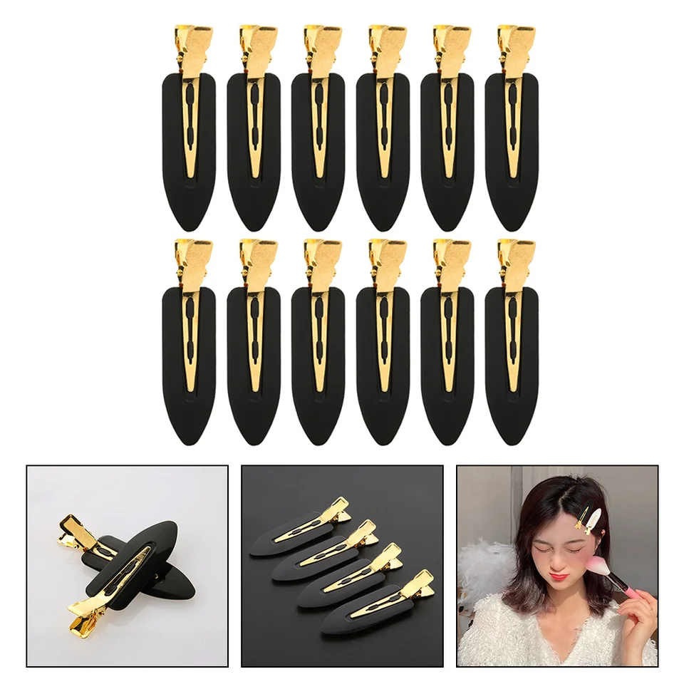 12 ks Bobby kolíky pre ženy vlásenky bez záhybu klip bangs klipy Styling Secreting Secret Black Bend Miss