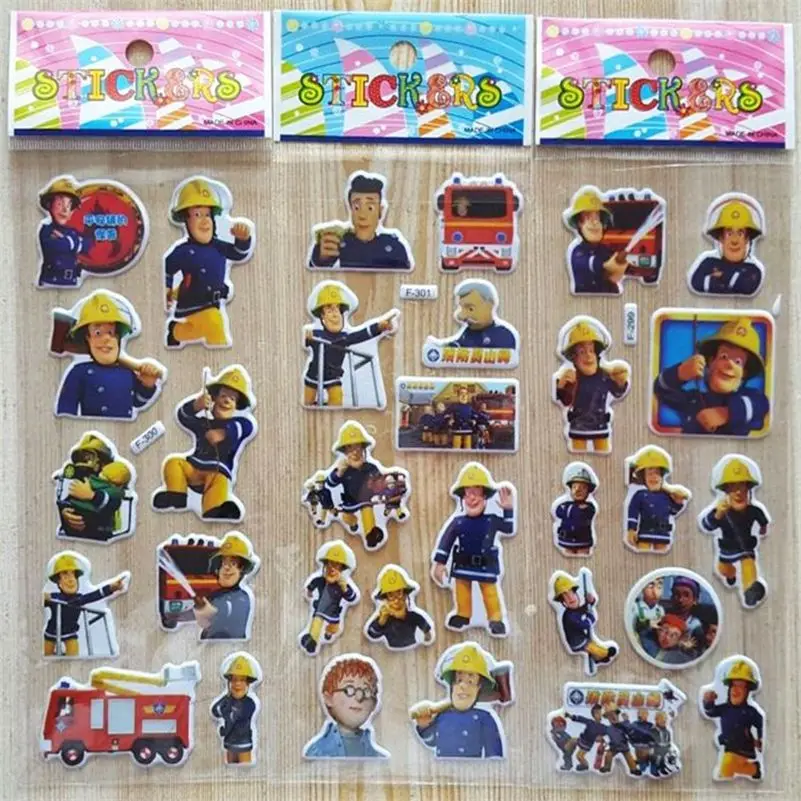 12 ks karikatúrou hasičov Sam Stickers for Kids Detské vzdelávacie miestnosti Domov Denník Denník Značka Label Hračky 3D nálepka na hasičské vozidlá