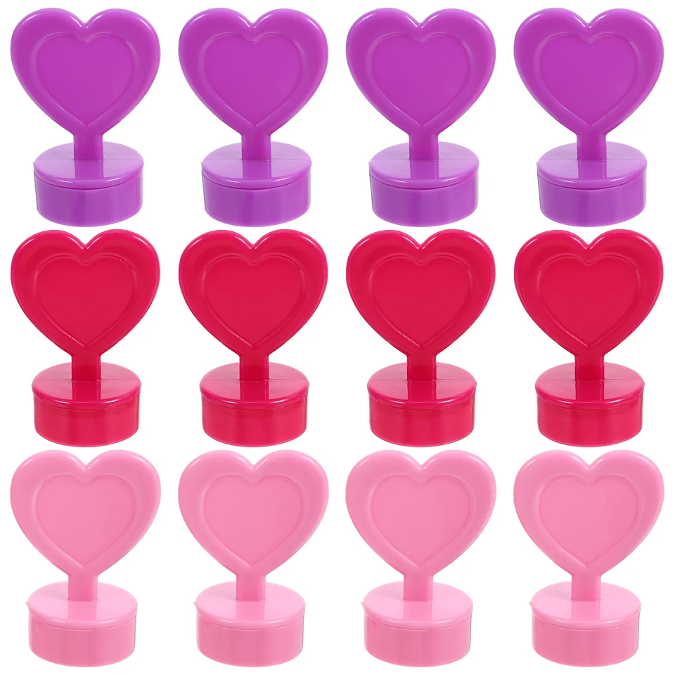 12 ks kreslení pečiatka plastové pečiatky pre batoľatá známky denník pre remeslá Small Heart Stampers Rewards Rewards Seal atramenta back Party Kids