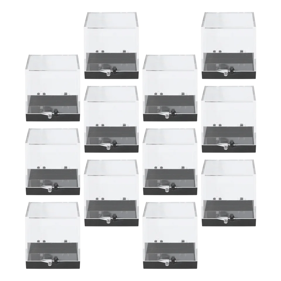 12 ks úložné boxy viečka Gemstone Display Coin Clear Container Vzoru