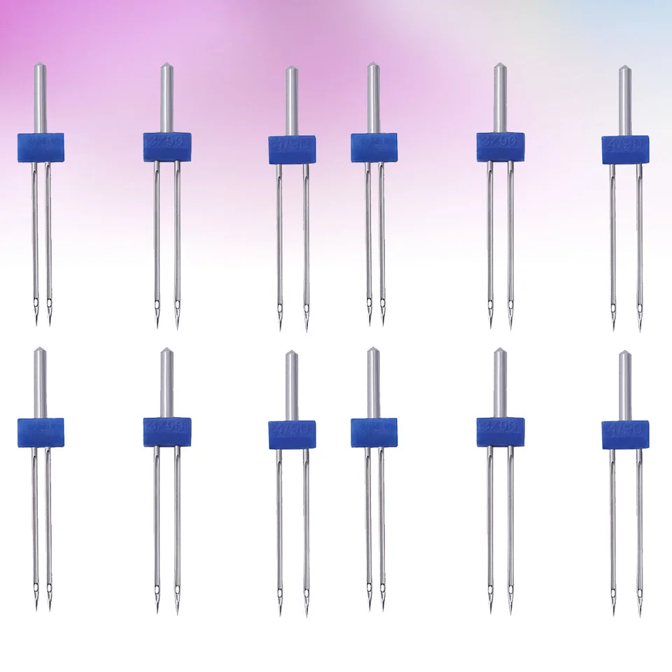 12 ks šijací stroj ihličky Twin Stretch Stitch Double pre plety kľukaté stroje