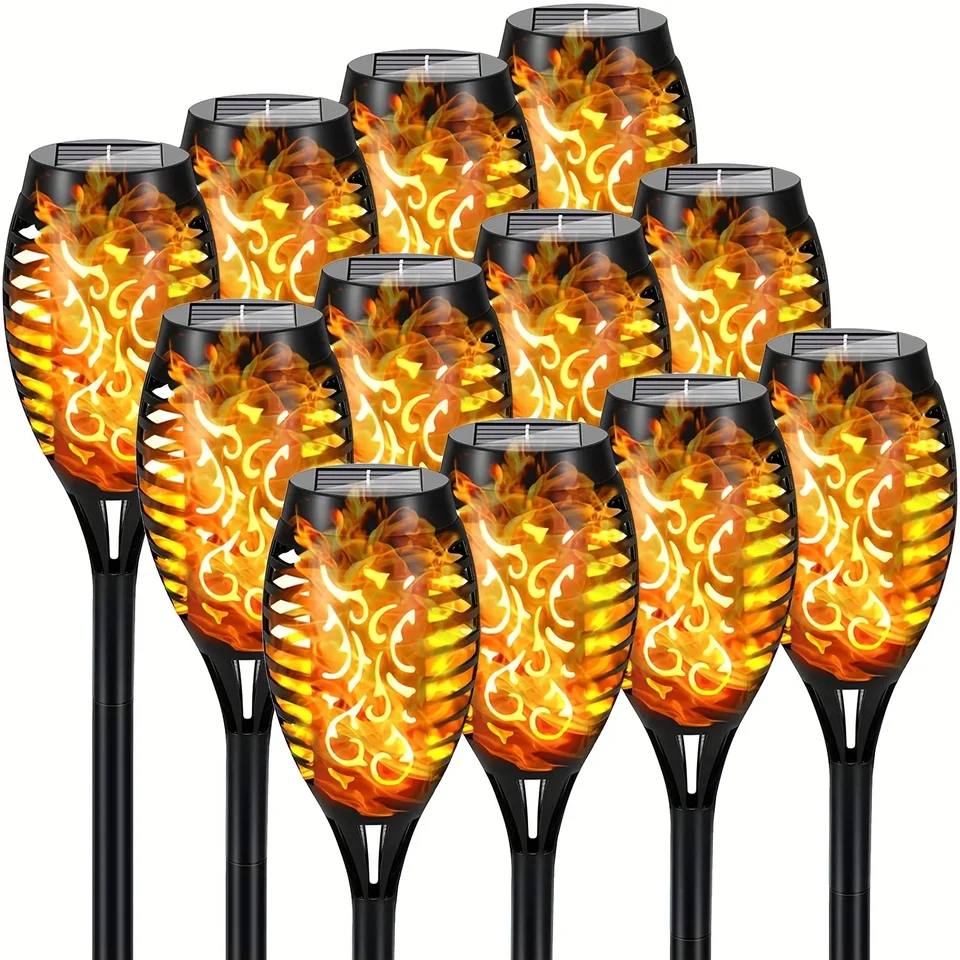 12 -led solárne plameň svetlo vonkajšie, nepremokavé 12Leds Tornscape Lamp pre vonkajší dvor