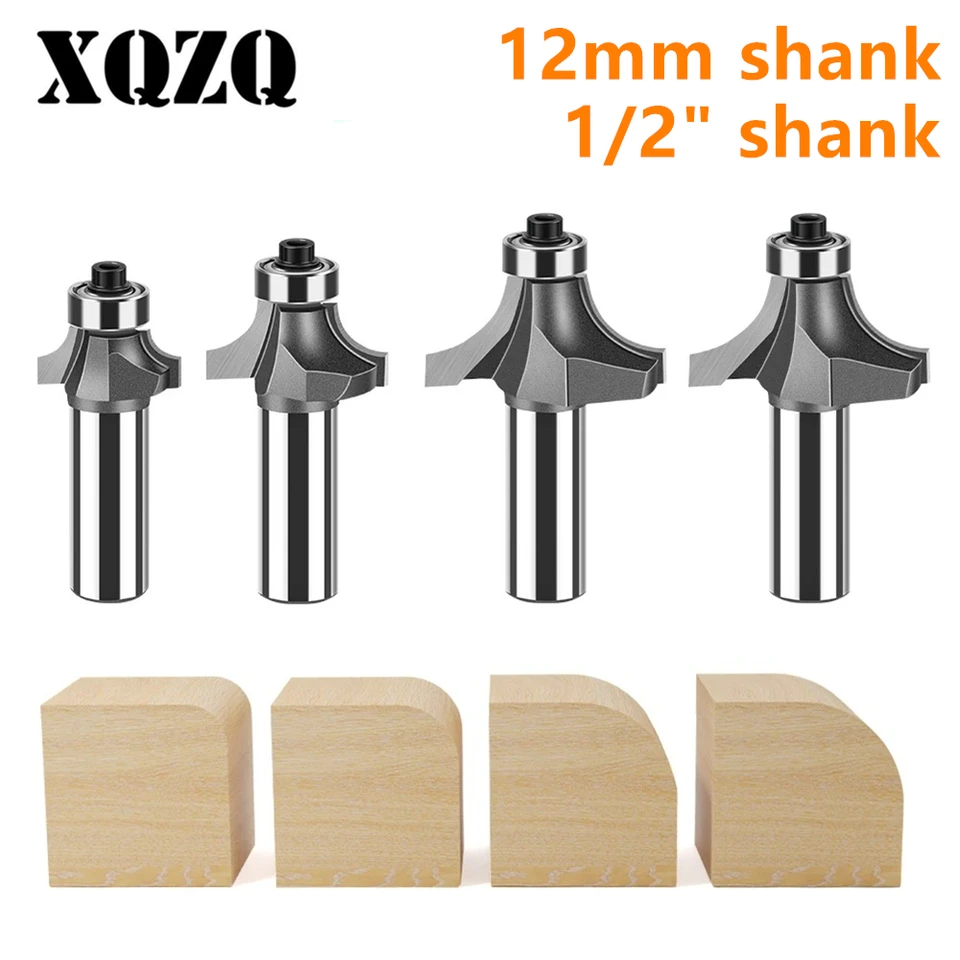 12 mm 12,7 mm drievna roh Round Round Over Router Bit s ložiskovým karbidom mletia Cutter Gouring Bits