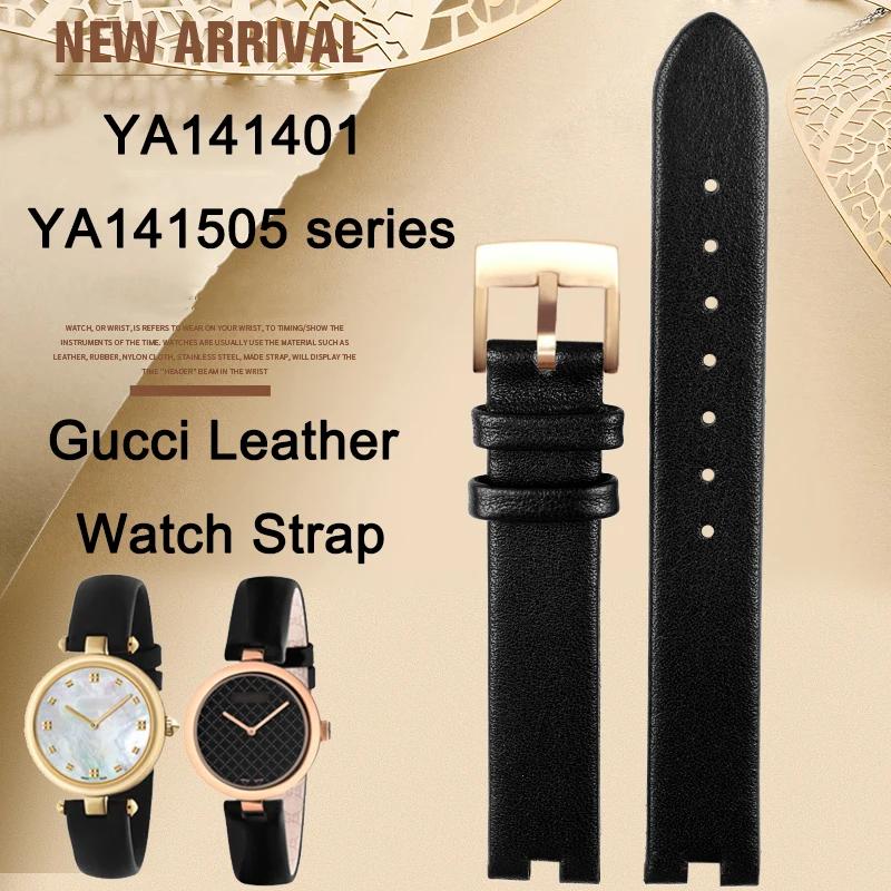 12 mm 14 mm dámy Eather Strap For Gucci Leather Notch Watch Band YA141401 YA141505 Dámska kožená hodinová retiazka náramok