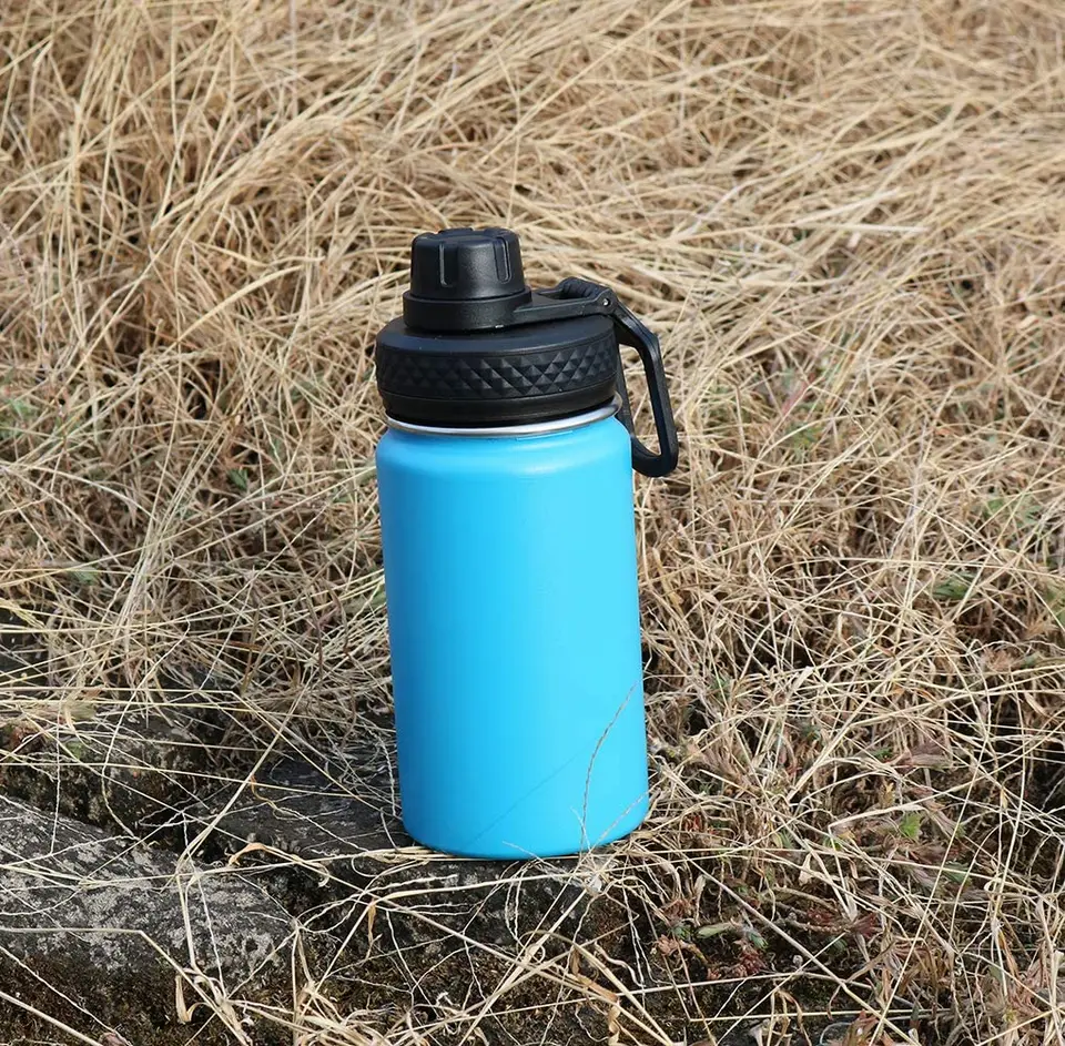 12 oz deti z nehrdzavejúcej ocele, fľaša na vodu s dvojitou stenou, vákuovo izolované poháriky Thermózy so širokým ústím nepriepustného veka výtoku